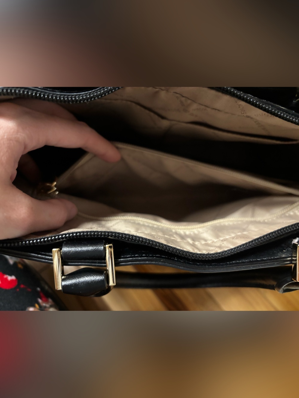 Michael Kors Brown and Black MK Logo Satchel - Picture 8 of 8